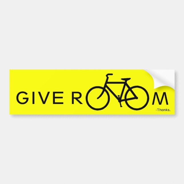 Give room to bikes bumper sticker (Front)