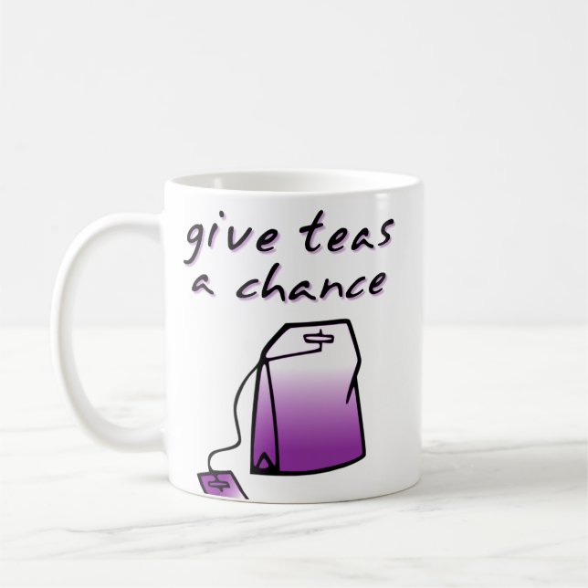 Give Teas A Chance Funny Mug Humour (Left)