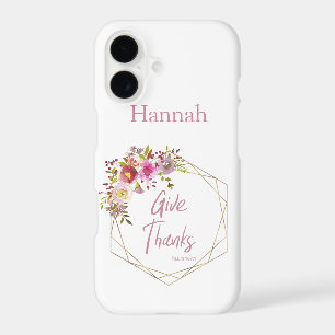Give Thank Pink Purple Floral Watercolor