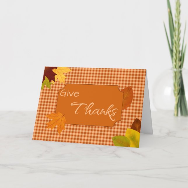 Give Thanks Autumn Holiday Card (Front)
