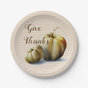 "Give Thanks" Autumn Thanksgiving Paper Plates