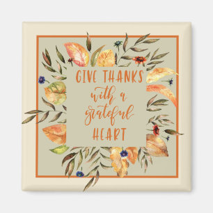 Give Thanks - Autumn Wreath Magnet