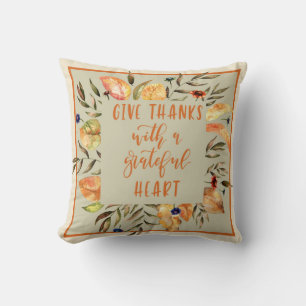 Give Thanks - Autumn Wreath Pillow