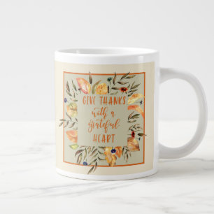 Give Thanks - Autumn Wreath Thanksgiving Mug
