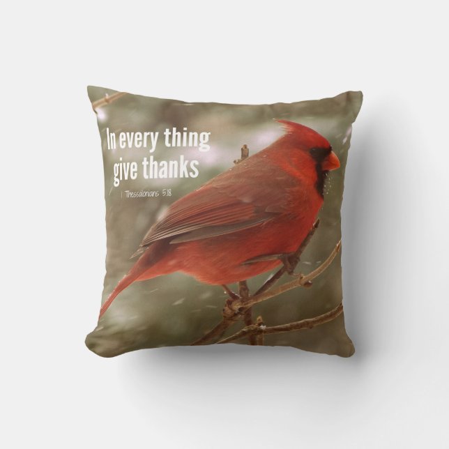 Give Thanks Bible Verse Cushion (Front)