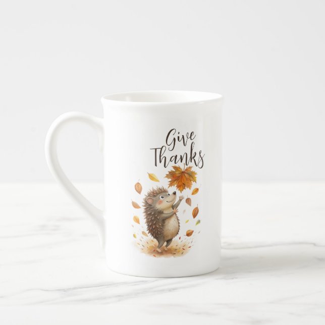 Give Thanks Bone China Mug (Left)