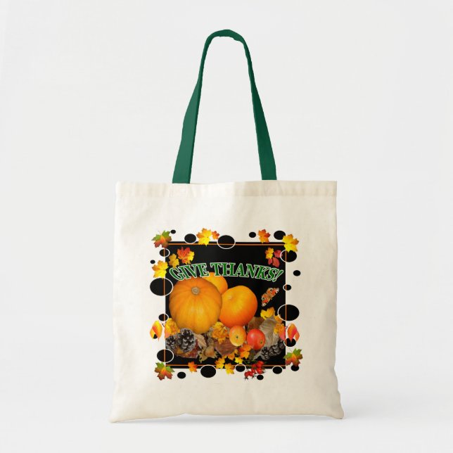 GIVE THANKS!    Budget Tote Bag (Front)