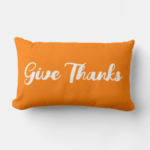 Give Thanks Butterscotch Reversible Autumn Lumbar Cushion