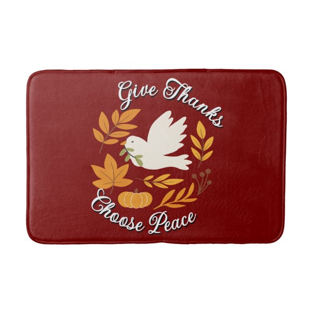 'Give Thanks, Choose Peace' Bath Mat (Front)