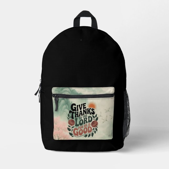 Give Thanks - Christian Backpack (Front)