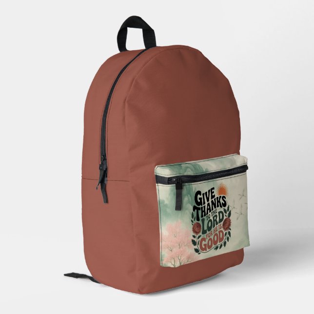 Give Thanks - Christian Backpack (Back Corner Left)