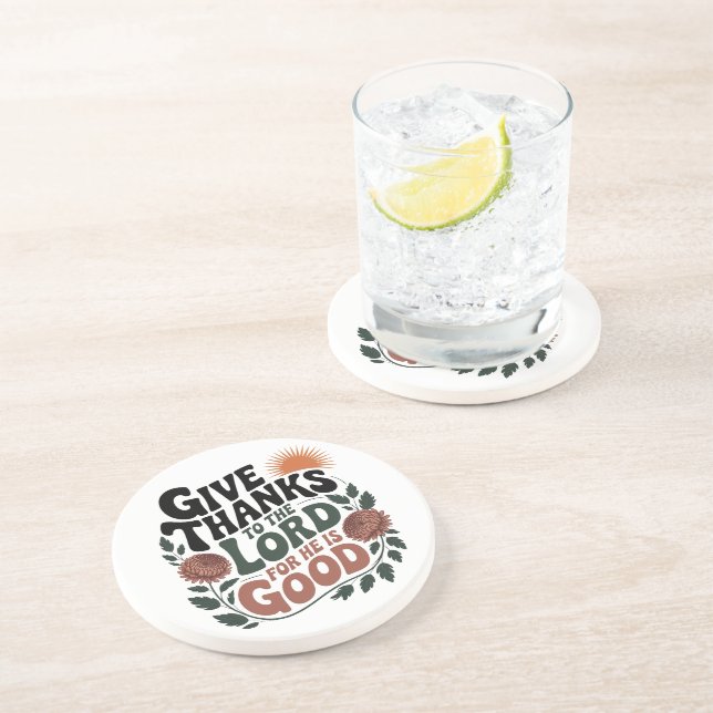 Give Thanks - Christian Coaster (Side)