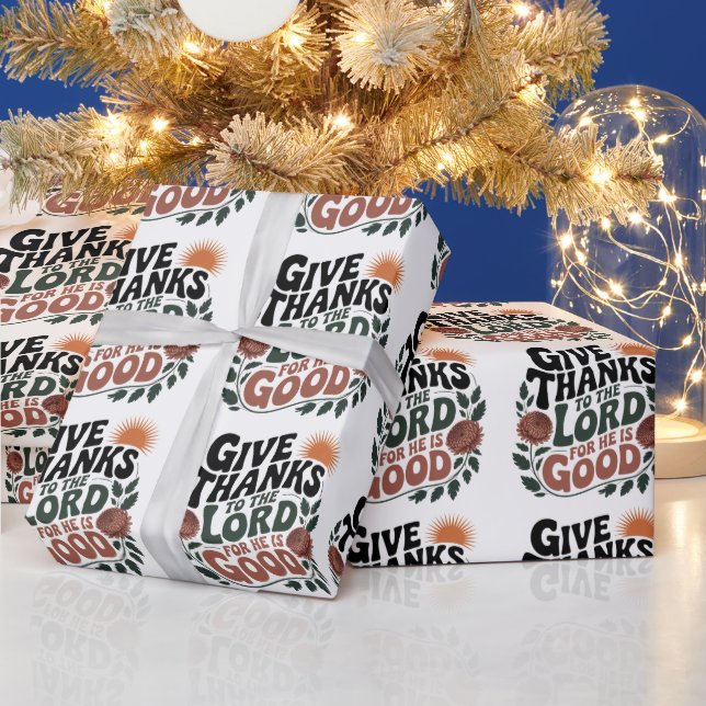 Give Thanks - Christian Wrapping Paper (Holidays)