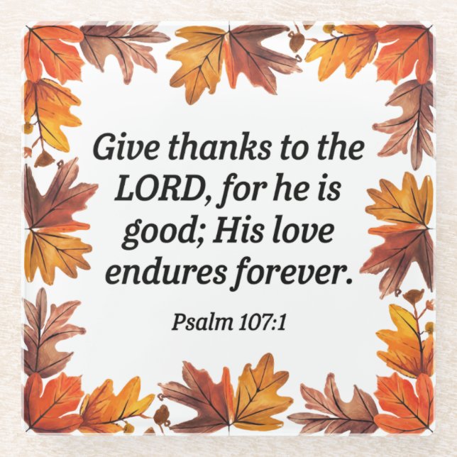 Give Thanks Collection Glass Coaster (Front)