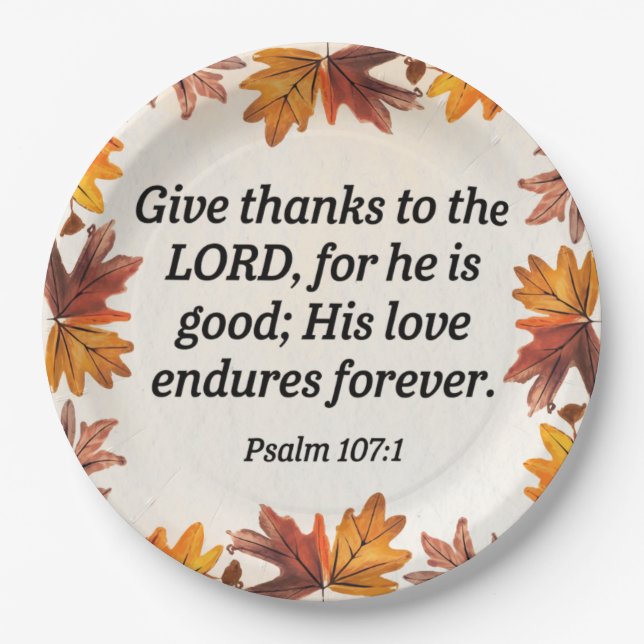 Give Thanks Collection Paper Plate (Front)