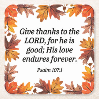 Give Thanks Collection Square Paper Coaster
