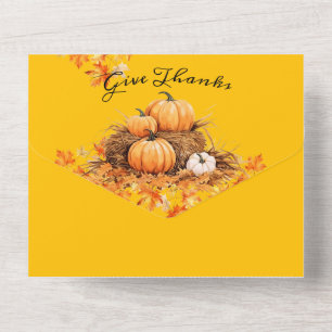 "Give Thanks" Customisable Dinner Invitation