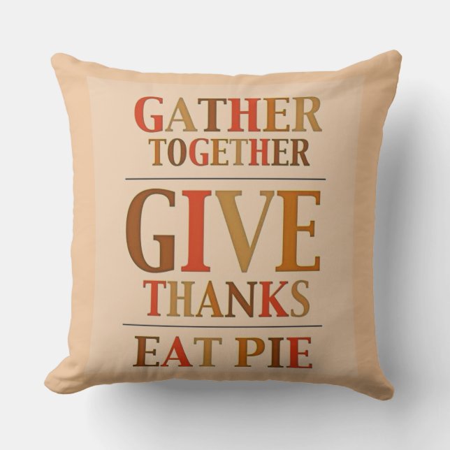 Give Thanks Eat Pie Cushion (Front)