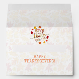 Give Thanks Fall Leaves Thanksgiving Monogram Envelope