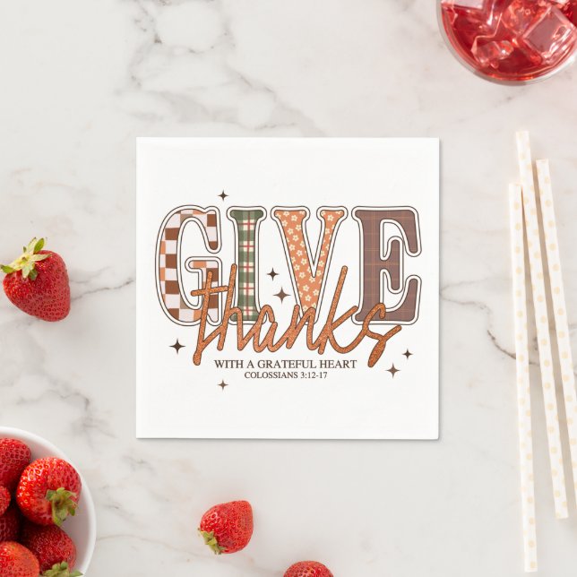  Give Thanks Fall  Napkin (Insitu)
