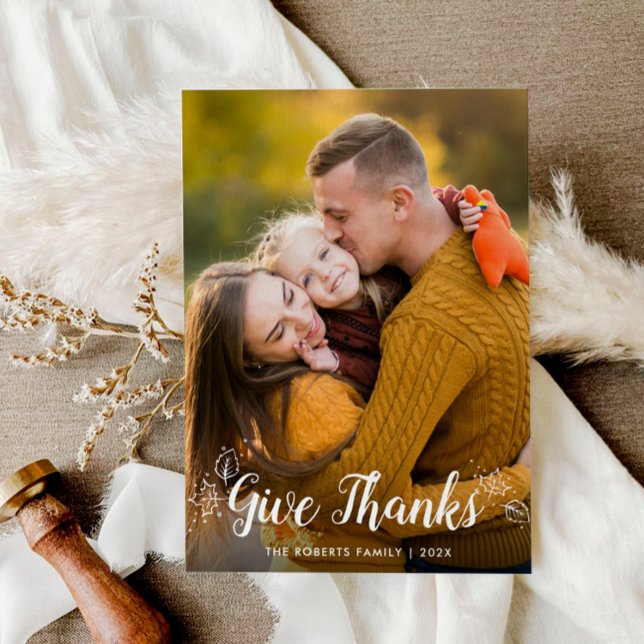 GIVE THANKS | family thanksgiving photo card (Creator Uploaded)