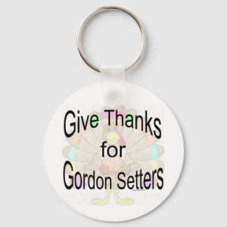 Give Thanks for Gordon Setters Keychain