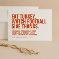 Give thanks fun simple modern orange Thanksgiving