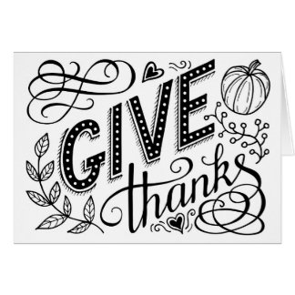 Give thanks hand lettering quote