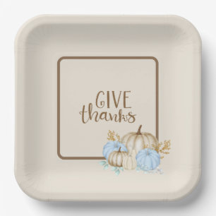 Give thanks happy thanks giving Paper Plate