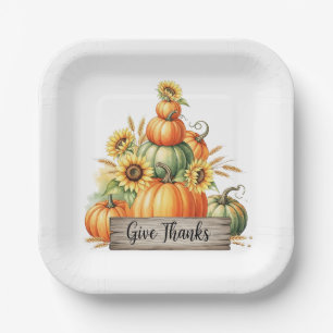 Give Thanks Harvest Gathering Paper Plate