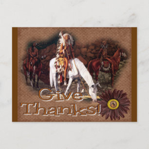 give thanks indian holiday postcard