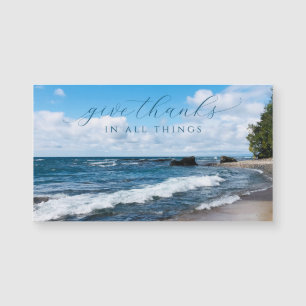 Give Thanks Inspirational Beach Photography Magnet