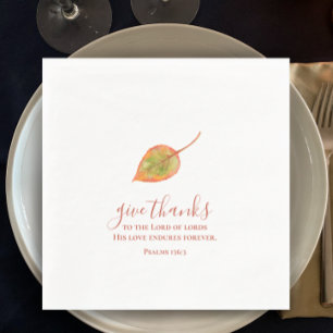 Give Thanks minimalistic watercolor Thanksgiving Napkin