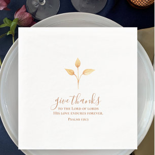 Give Thanks Minimalistic Watercolor Thanksgiving Napkin