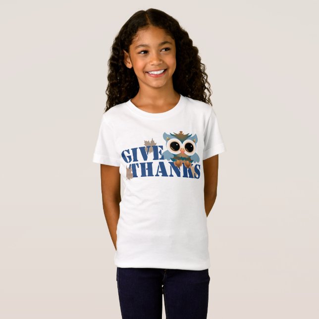 Give Thanks Owl T-Shirt (Front Full)