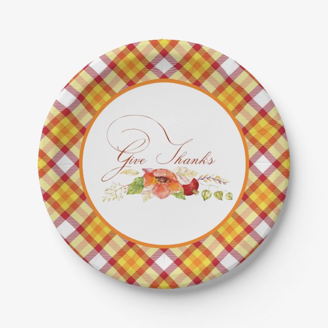 Give Thanks Paper Plate (Front)