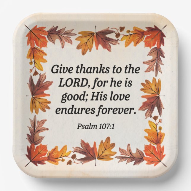 Give Thanks Paper Plate (Front)