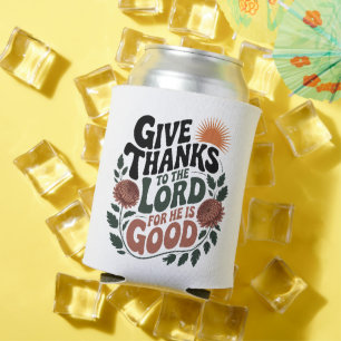 Give Thanks - Personalised Christian Can Cooler