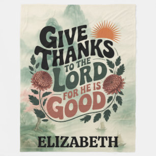 Give Thanks - Personalised Christian Fleece Blanket