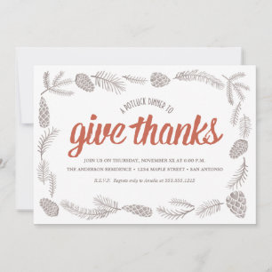 Give Thanks Potluck Invitation