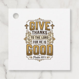 Give Thanks Psalm 107 Vintage Christian Shirt Favour Tags