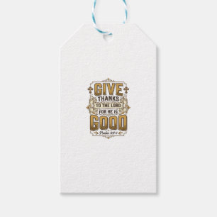 Give Thanks Psalm 107 Vintage Christian Shirt Gift Tags