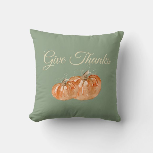 Give Thanks Pumpkin Cushion (Front)