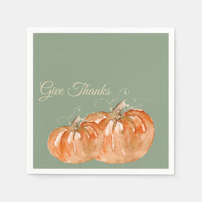 Give Thanks Pumpkin  Napkin (Front)