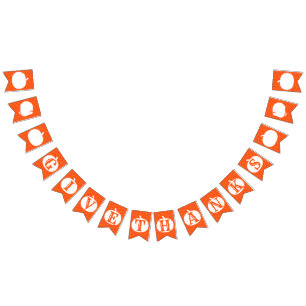 Give Thanks Pumpkin Orange Patterned Thanksgiving  Bunting