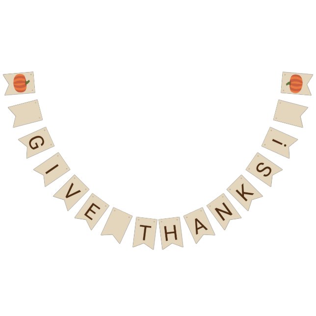 Give Thanks Pumpkin Thanksgiving Bunting (All)