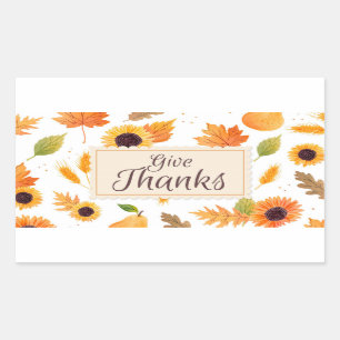 Give Thanks Rectangular Sticker