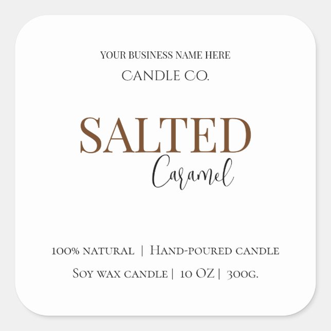 Give Thanks Salted Caramel Candle Label (Front)