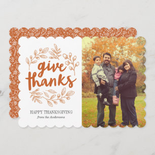 Give Thanks Script Photo Card