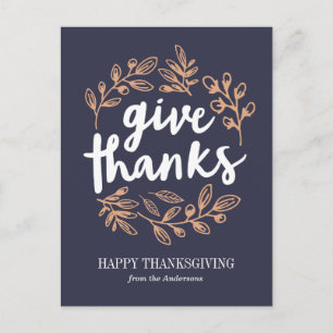 Give Thanks Script Postcard